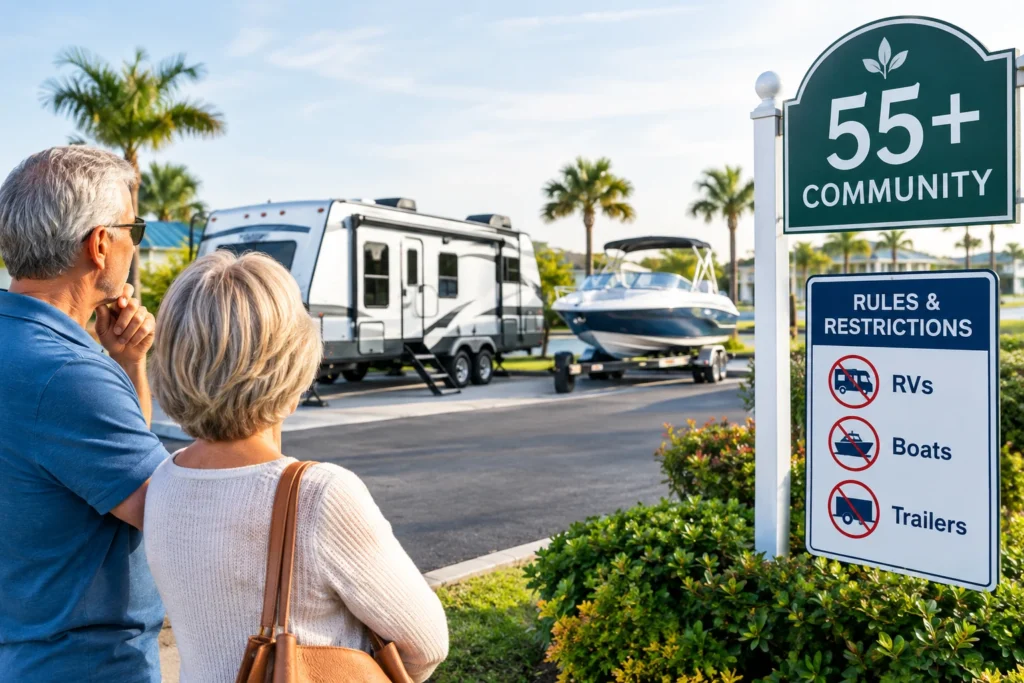 Select Can 55+ Communities Restrict RVs, Boats or Trailers? Can 55+ Communities Restrict RVs, Boats or Trailers?